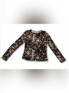 Long sleeve leopard print top small